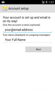Android E-Mail Setup - Final Step