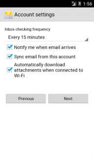Android E-Mail Setup - Fetch Interval