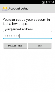 Android E-Mail Setup - Account Details