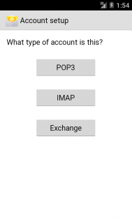 Android E-Mail Setup - Account Type
